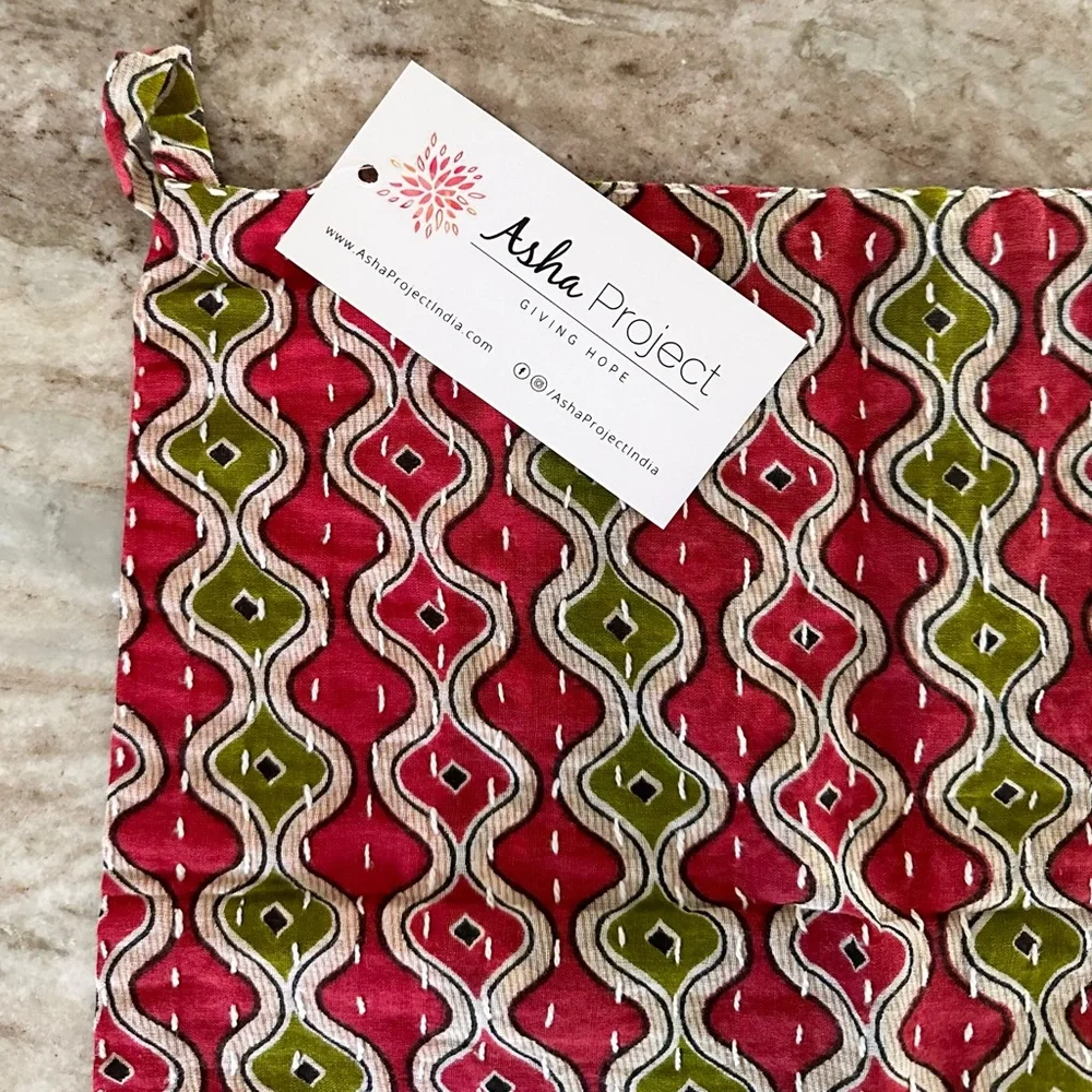 Handmade Recycled Saree Fabric Kitchen Dish Cloth Towel - Asha Project